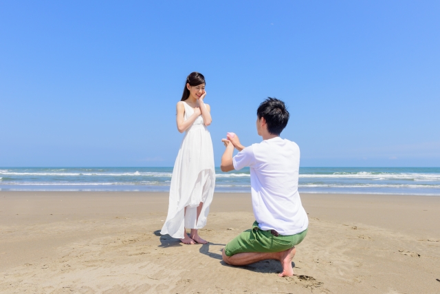 プロポーズされて喜ぶ女性